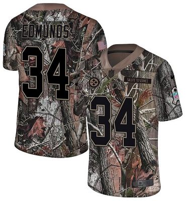 Nike Steelers #34 Terrell Edmunds Camo Men's Stitched NFL Limited Rush Realtree Jersey