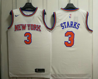 Men's New York Knicks #3 John Starks New White 2017-2018 Nike Swingman Stitched NBA Jersey