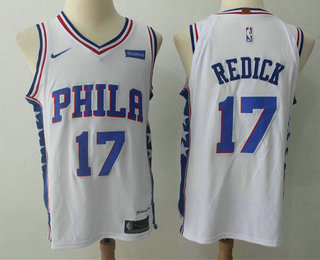 Men's Philadelphia 76ers #17 J.J. Redick White 2017-2018 Nike Authentic Stubhub Stitched NBA Jersey