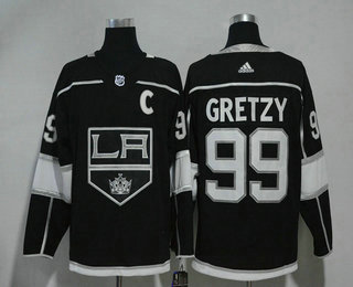 Men's Los Angeles Kings #99 Wayne Gretzky Black With C Patch 2017-2018 Hockey Stitched NHL Jersey