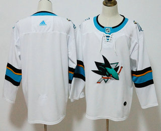 Men's San Jose Sharks Blank White 2017-2018 Hockey Stitched NHL Jersey