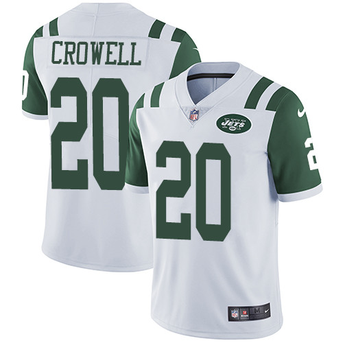 Nike New York Jets #20 Isaiah Crowell White Men's Stitched NFL Vapor Untouchable Limited Jersey