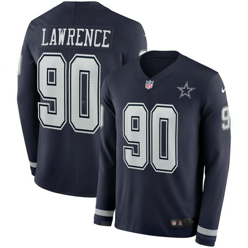 Men Nike Dallas cowboys 90 Lawrence Blue Therma Long Sleeve Jersey