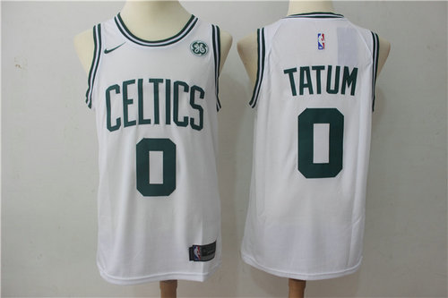 Nike Celtics 0 Jayson Tatum White Stitched Swingman Jersey