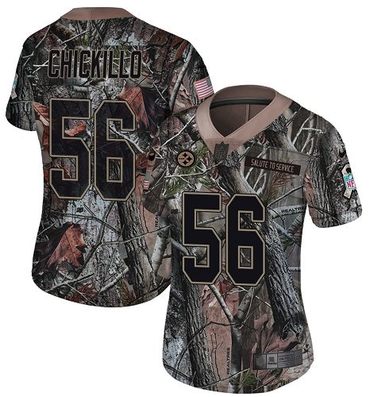 Women's Pittsburgh Steelers #56 Anthony Chickillo Camo Nike NFL Rush Realtree Limited Jersey