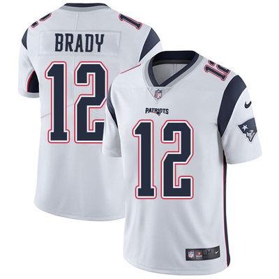 Youth Nike New England Patriots #12 Tom Brady White Stitched NFL Vapor Untouchable Limited Jersey