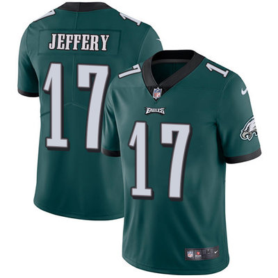 Youth Nike Philadelphia Eagles #17 Alshon Jeffery Midnight Green Team Color Stitched NFL Vapor Untouchable Limited Jersey