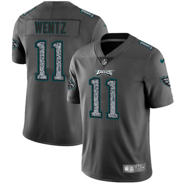 Youth Nike Philadelphia Eagles #11 Carson Wentz Gray Static Stitched NFL Vapor Untouchable Limited Jersey