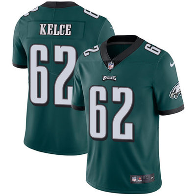 Youth Nike Philadelphia Eagles #62 Jason Kelce Midnight Green Team Color Stitched NFL Vapor Untouchable Limited Jersey