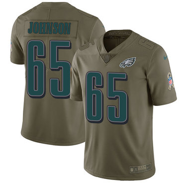 Youth Nike Philadelphia Eagles #65 Lane Johnson Olive Stitched NFL Limited 2017 Salute to Service Jersey