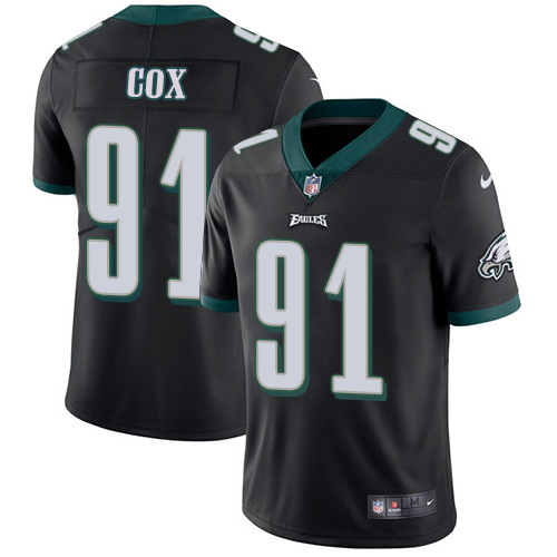 Youth Nike Philadelphia Eagles #91 Fletcher Cox Black Alternate Stitched NFL Vapor Untouchable Limited Jersey