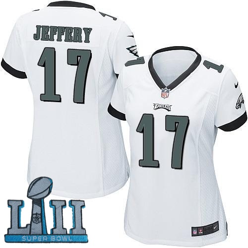 Women Nike Philadelphia Eagles #17 Alshon Jeffery White 2018 Super Bowl LII Game Jersey