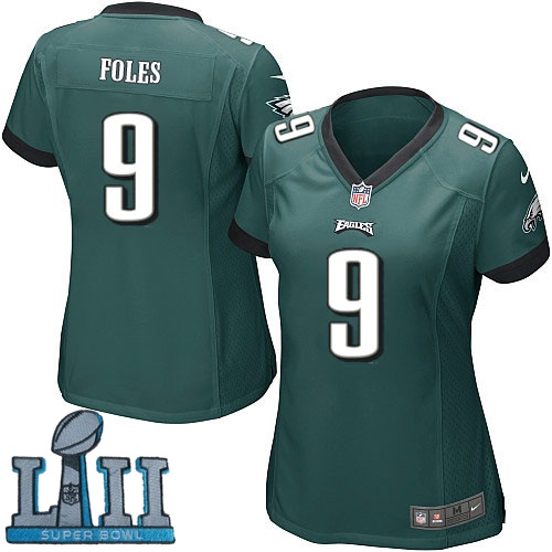 Women Nike Philadelphia Eagles #9 Nick Foles Green 2018 Super Bowl LII Game Jersey