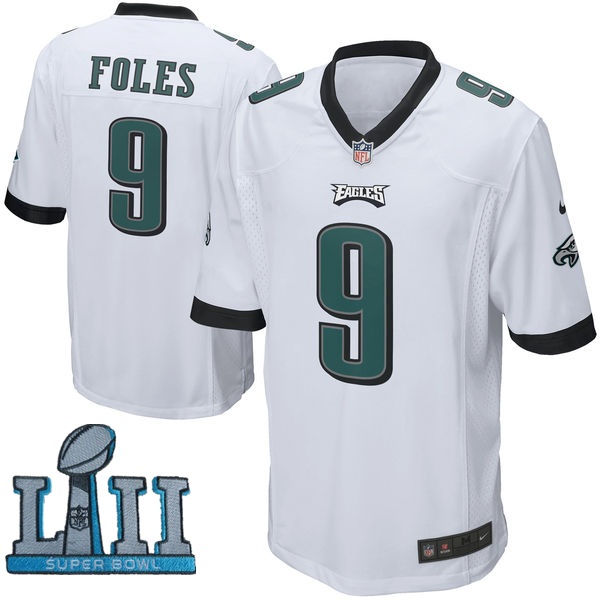 Youth Nike Philadelphia Eagles #9 Nick Foles White 2018 Super Bowl LII Game Jersey