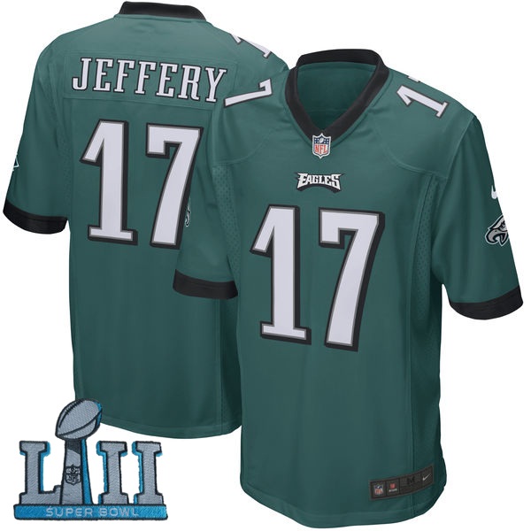 Youth Nike Philadelphia Eagles #17 Alshon Jeffery Green 2018 Super Bowl LII Game Jersey