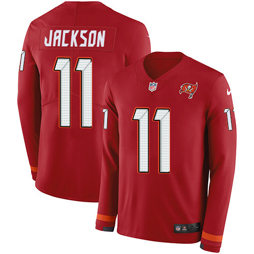 Nike Buccaneers #11 DeSean Jackson Red Team Color Men's Stitched NFL Limited Therma Long Sleeve Jersey