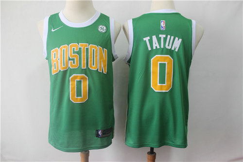 Nike Celtics 0 Jayson Tatum Green Stitched 2019 Swingman Earned Edition Jersey