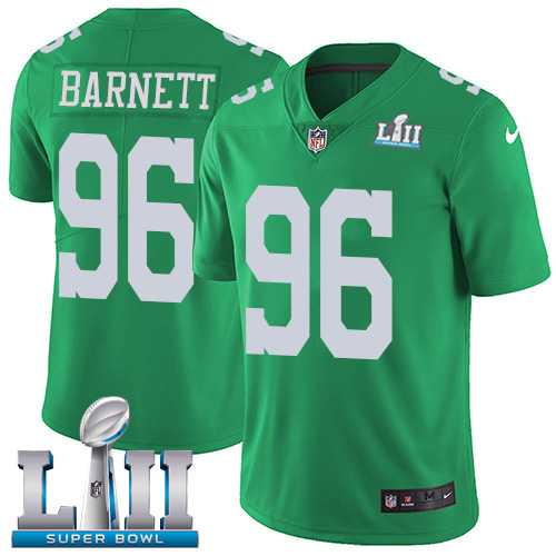 Men's Nike Eagles #96 Derek Barnett Green Super Bowl LII Stitched NFL Limited Rush Jersey