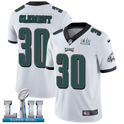 Men's Nike Eagles #30 Corey Clement White Super Bowl LII Stitched NFL Vapor Untouchable Limited Jersey