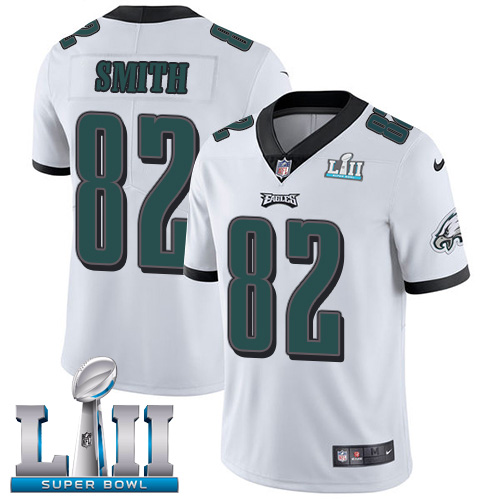 Men's Nike Eagles #82 Torrey Smith White Super Bowl LII Stitched NFL Vapor Untouchable Limited Jersey