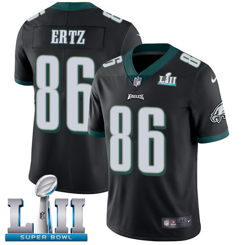 Men's Nike Eagles #86 Zach Ertz Black Alternate Super Bowl LII Stitched NFL Vapor Untouchable Limited Jersey