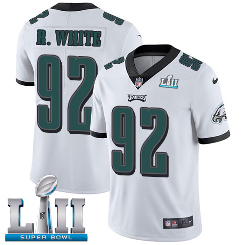 Men's Nike Eagles #92 Reggie White White Super Bowl LII Stitched NFL Vapor Untouchable Limited Jersey