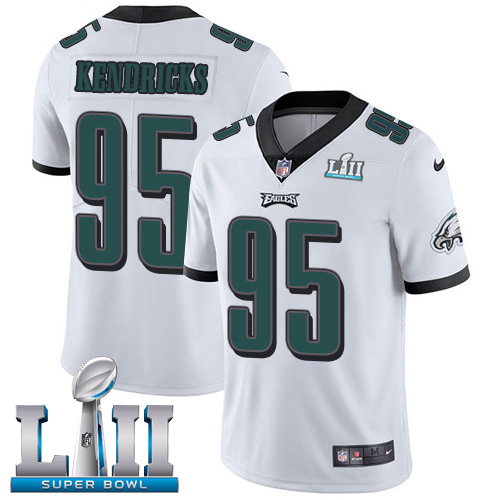 Men's Nike Eagles #95 Mychal Kendricks White Super Bowl LII Stitched NFL Vapor Untouchable Limited Jersey