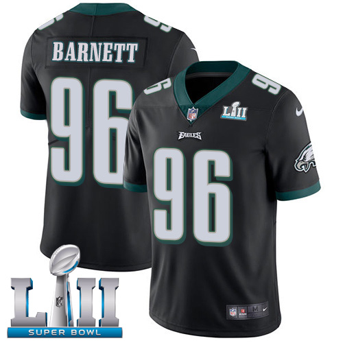 Men's Nike Eagles #96 Derek Barnett Black Alternate Super Bowl LII Stitched NFL Vapor Untouchable Limited Jersey