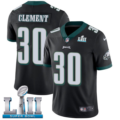 Men's Nike Eagles #30 Corey Clement Black Alternate Super Bowl LII Stitched NFL Vapor Untouchable Limited Jersey