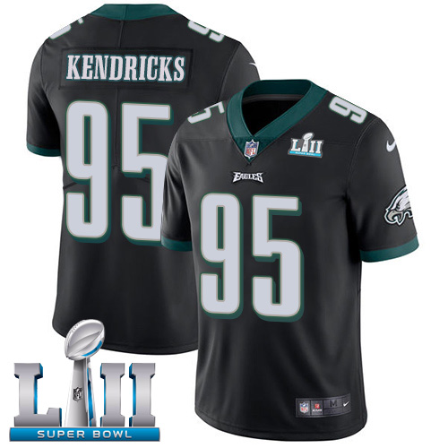 Men's Nike Eagles #95 Mychal Kendricks Black Alternate Super Bowl LII Stitched NFL Vapor Untouchable Limited Jersey