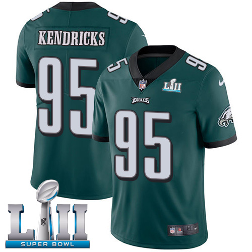 Men's Nike Eagles #95 Mychal Kendricks Midnight Green Team Color Super Bowl LII Stitched NFL Vapor Untouchable Limited Jersey