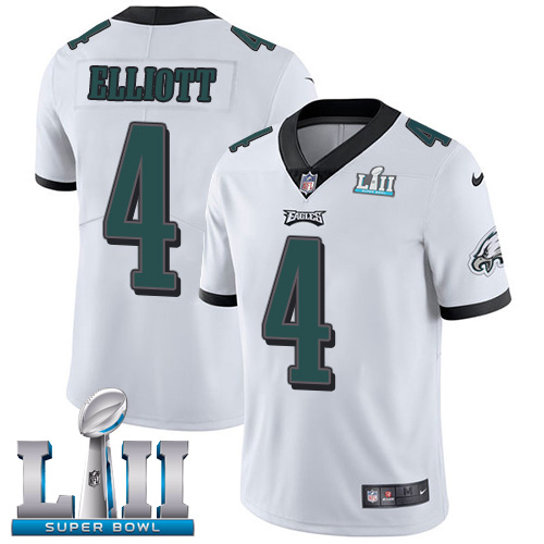 Men's Nike Eagles #4 Jake Elliott White Super Bowl LII Stitched NFL Vapor Untouchable Limited Jersey