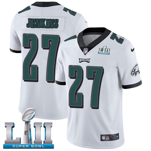 Men's Nike Eagles #27 Malcolm Jenkins White Super Bowl LII Stitched NFL Vapor Untouchable Limited Jersey