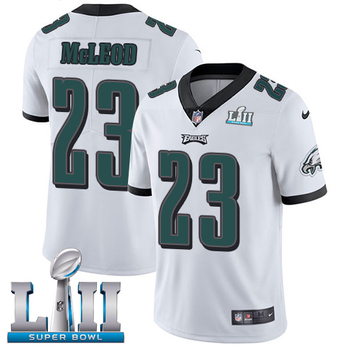 Men's Nike Eagles #23 Rodney McLeod White Super Bowl LII Stitched NFL Vapor Untouchable Limited Jersey