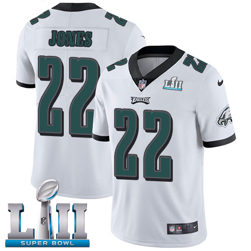 Men's Nike Eagles #22 Sidney Jones White Super Bowl LII Stitched NFL Vapor Untouchable Limited Jersey