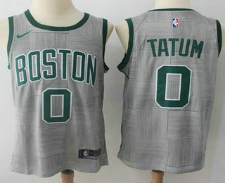 Men's Boston Celtics #0 Jayson Tatum Gray NBA Swingman City Edition Jersey