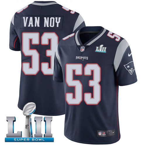 Men's Nike Patriots #53 Kyle Van Noy Navy Blue Team Color Super Bowl LII Stitched NFL Vapor Untouchable Limited Jersey