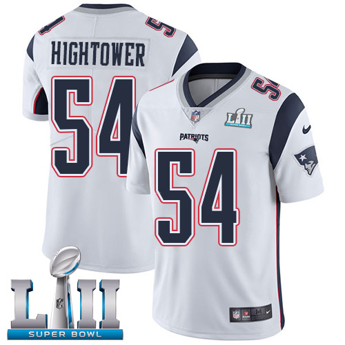 Men's Nike Patriots #54 Dont'a Hightower White Super Bowl LII Stitched NFL Vapor Untouchable Limited Jersey