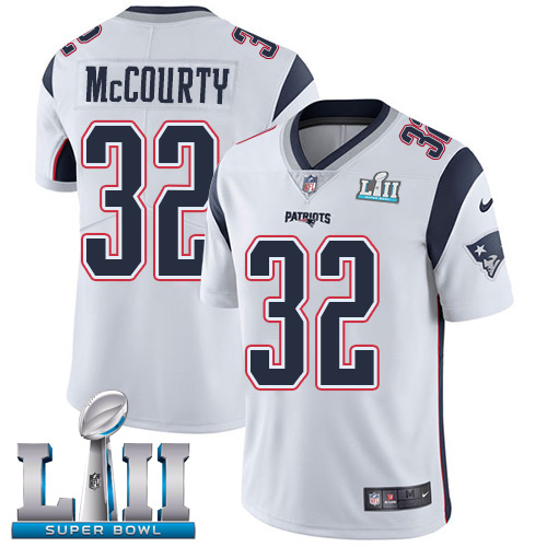 Men's Nike Patriots #32 Devin McCourty White Super Bowl LII Stitched NFL Vapor Untouchable Limited Jersey