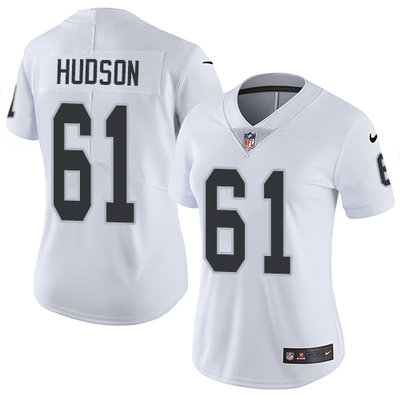 Nike Raiders #61 Rodney Hudson White Women's Stitched NFL Vapor Untouchable Limited Jersey