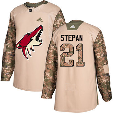 Adidas Coyotes #21 Derek Stepan Camo Authentic 2017 Veterans Day Stitched NHL Jersey