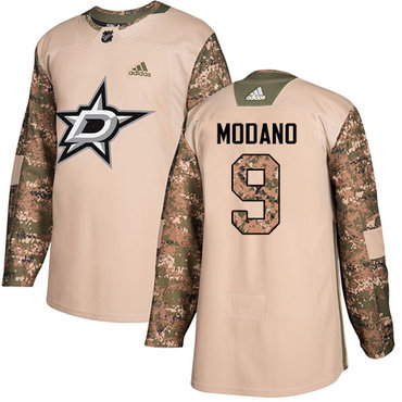 Adidas Stars #9 Mike Modano Camo Authentic 2017 Veterans Day Stitched NHL Jersey