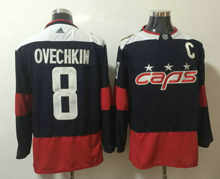 Men's Washington Capitals #8 Alexander Ovechkin Navy Blue 2018 Stadium Series Stitched NHL Hockey Jersey