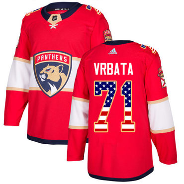 Adidas Panthers #71 Radim Vrbata Red Home Authentic USA Flag Stitched NHL Jersey