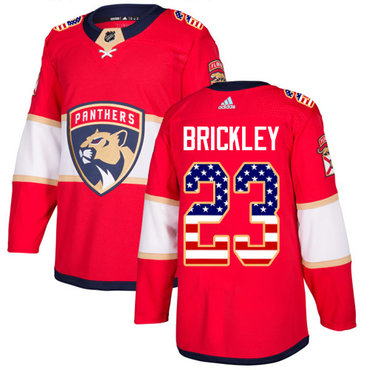 Adidas Panthers #23 Connor Brickley Red Home Authentic USA Flag Stitched NHL Jersey