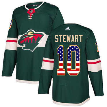 Adidas Wild #10 Chris Stewart Green Home Authentic USA Flag Stitched NHL Jersey