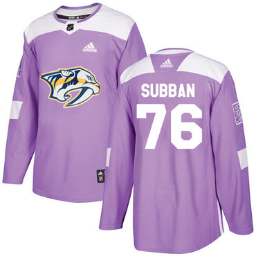 Adidas Predators #76 P.K Subban Purple Authentic Fights Cancer Stitched NHL Jersey