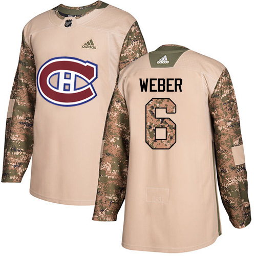 Adidas Canadiens #6 Shea Weber Camo Authentic 2017 Veterans Day Stitched NHL Jersey