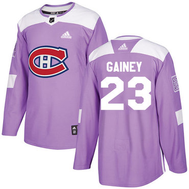 Adidas Canadiens #23 Bob Gainey Purple Authentic Fights Cancer Stitched NHL Jersey