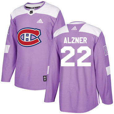 Adidas Canadiens #22 Karl Alzner Purple Authentic Fights Cancer Stitched NHL Jersey